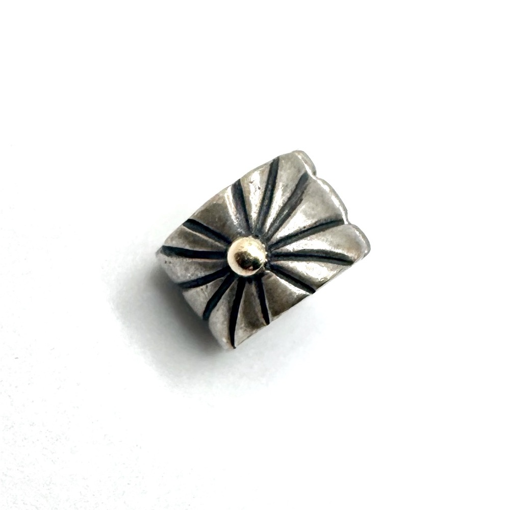Pandora Sterling Silver & 14k Sunburst Clip Charm #790216
